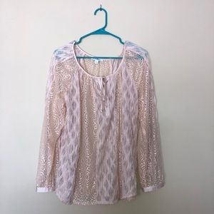 Blush Pink Roz&Ali Glitter Blouse!